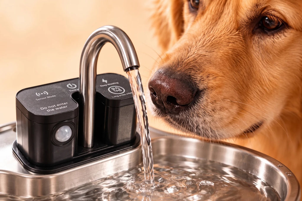 Motion-Sensor Stainless Steel Pet Fountain